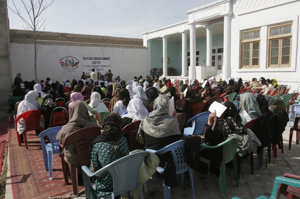 Audience at ACCC Women's Day Celebrations Students and prominent women from across Kandahar attend the ACCC's International Women's Day celebrations