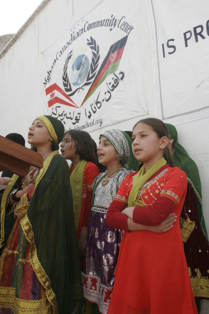 Singing Group A group of Afghan girls sing in celebration of International Women's Day