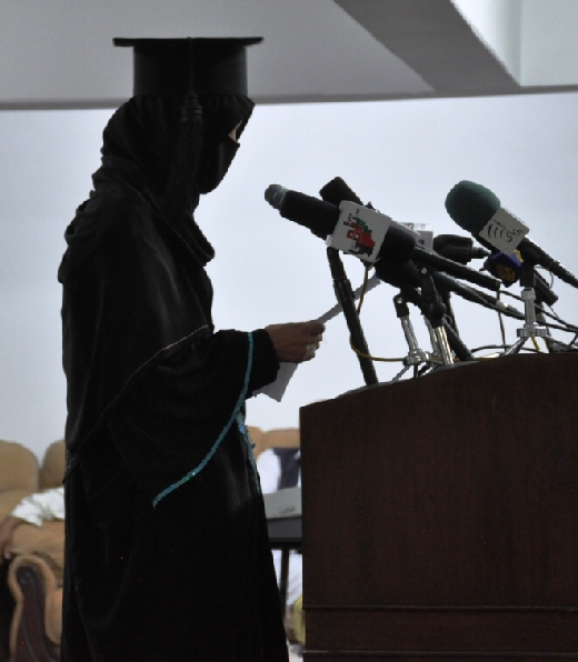 An ACCC student delivers a graduation speech An ACCC student delivers a graduation speech